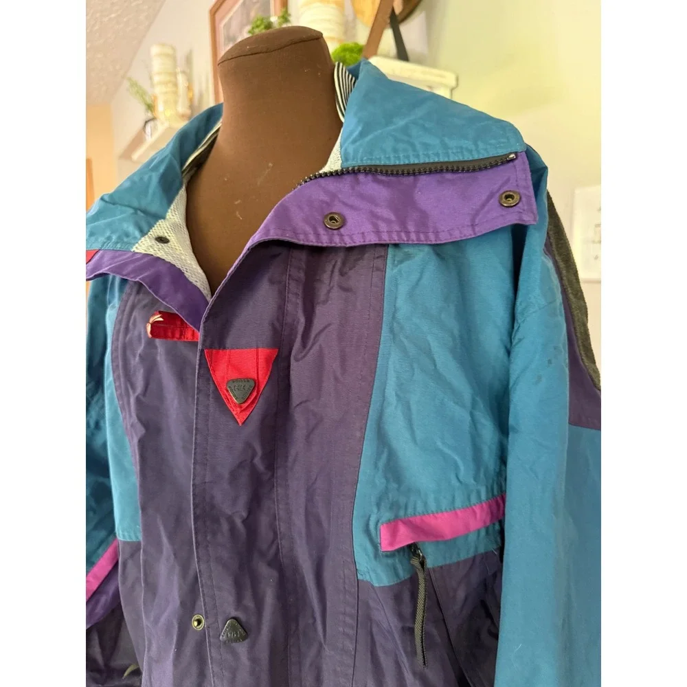 Vintage Helly Hansen Helly-Tech Ski Jacket 90s Thinsulate L‎ Large Y2K colorful